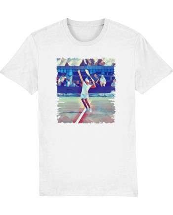 tennis serve white t-shirt